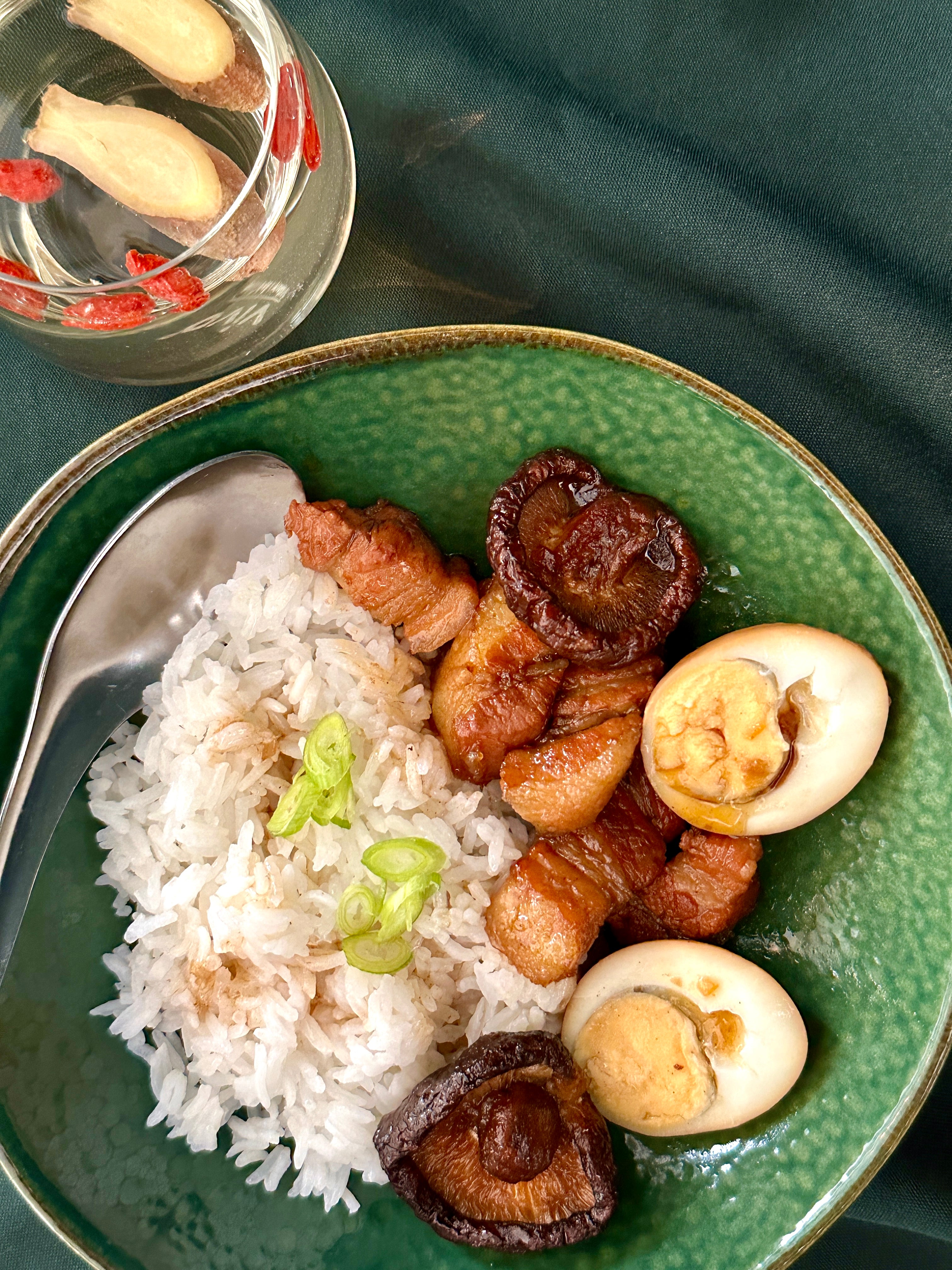 Braised Pork, Egg & Shiitake with Rice (thit kho)
