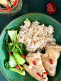 Herbal Chicken with Stir Fried Cauliflower and Scallion Noodles